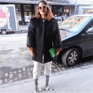 & Other Stories Coat with faux fur